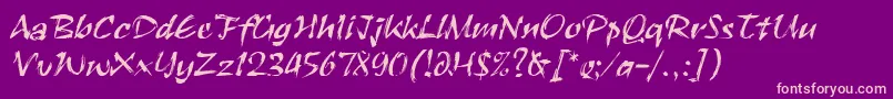 RuachLetPlain.1.0 Font – Pink Fonts on Purple Background