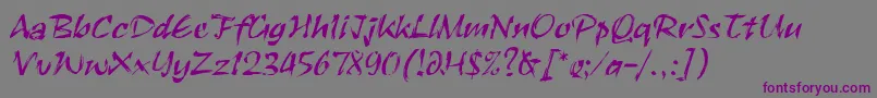 Шрифт RuachLetPlain.1.0 – фиолетовые шрифты на сером фоне