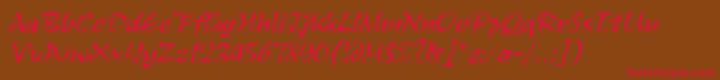 RuachLetPlain.1.0-fontti – punaiset fontit ruskealla taustalla
