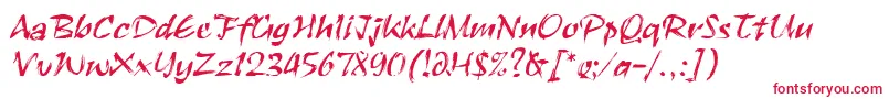 RuachLetPlain.1.0-fontti – punaiset fontit valkoisella taustalla