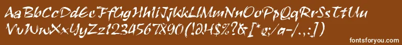 RuachLetPlain.1.0 Font – White Fonts on Brown Background