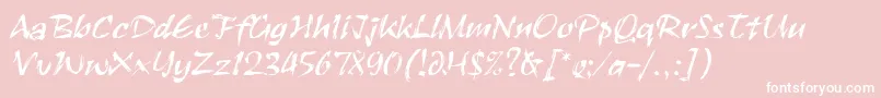 Шрифт RuachLetPlain.1.0 – белые шрифты на розовом фоне