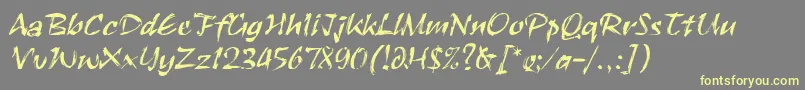 RuachLetPlain.1.0-fontti – keltaiset fontit harmaalla taustalla