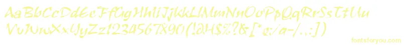 Fonte RuachLetPlain.1.0 – fontes amarelas em um fundo branco