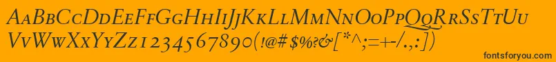 SabonnextLtDisplayItalicSmallCaps Font – Black Fonts on Orange Background