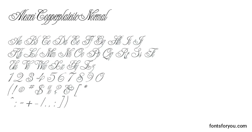 AlexeiCopperplateitcNormal Font – alphabet, numbers, special characters
