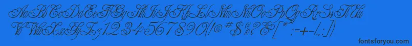 AlexeiCopperplateitcNormal Font – Black Fonts on Blue Background