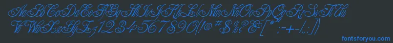 AlexeiCopperplateitcNormal Font – Blue Fonts on Black Background