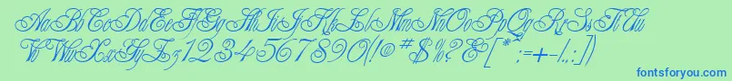 AlexeiCopperplateitcNormal Font – Blue Fonts on Green Background