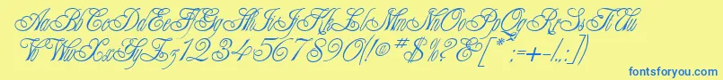 AlexeiCopperplateitcNormal Font – Blue Fonts on Yellow Background