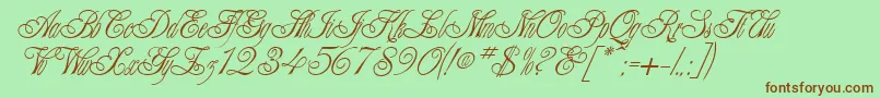 AlexeiCopperplateitcNormal Font – Brown Fonts on Green Background