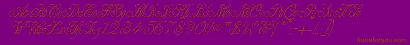 AlexeiCopperplateitcNormal-Schriftart – Braune Schriften auf violettem Hintergrund