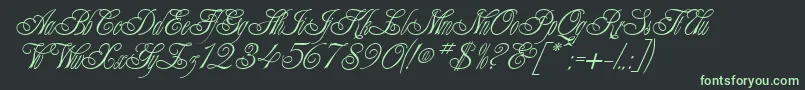 AlexeiCopperplateitcNormal Font – Green Fonts on Black Background