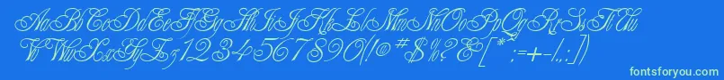 AlexeiCopperplateitcNormal Font – Green Fonts on Blue Background