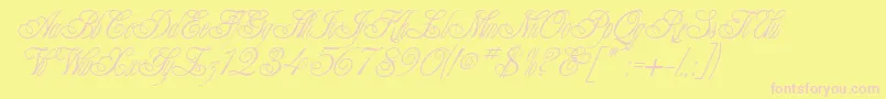 AlexeiCopperplateitcNormal Font – Pink Fonts on Yellow Background