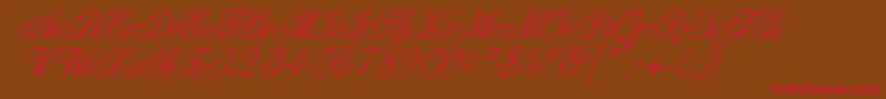 AlexeiCopperplateitcNormal Font – Red Fonts on Brown Background