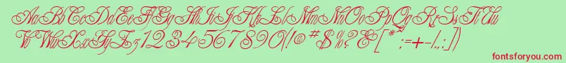 AlexeiCopperplateitcNormal Font – Red Fonts on Green Background