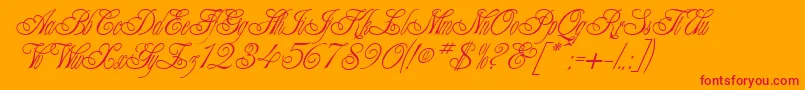 AlexeiCopperplateitcNormal Font – Red Fonts on Orange Background