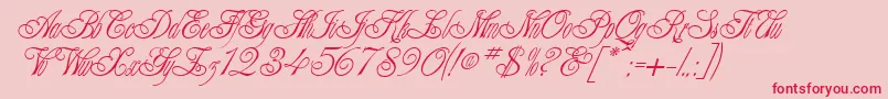 AlexeiCopperplateitcNormal-Schriftart – Rote Schriften auf rosa Hintergrund