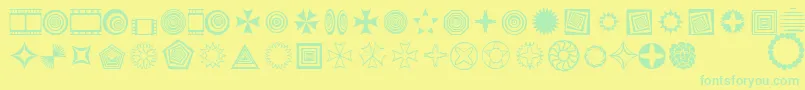 フォントTextic – 黄色い背景に緑の文字