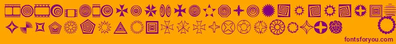 フォントTextic – オレンジの背景に紫のフォント