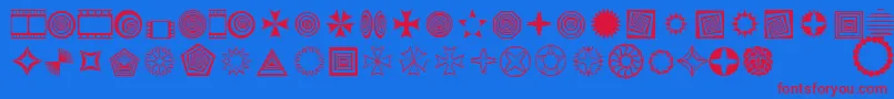 フォントTextic – 赤い文字の青い背景