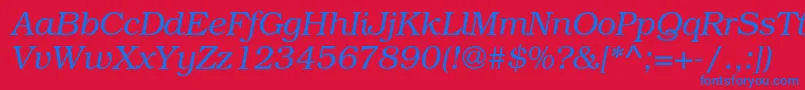 TexgyrebonumItalic Font – Blue Fonts on Red Background