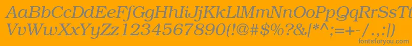 TexgyrebonumItalic-Schriftart – Graue Schriften auf orangefarbenem Hintergrund