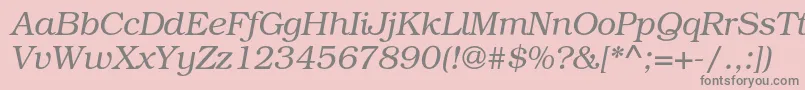 TexgyrebonumItalic-Schriftart – Graue Schriften auf rosa Hintergrund