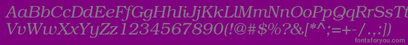 TexgyrebonumItalic Font – Gray Fonts on Purple Background