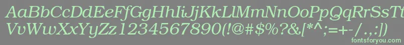 TexgyrebonumItalic Font – Green Fonts on Gray Background