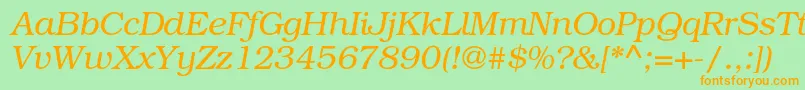 TexgyrebonumItalic Font – Orange Fonts on Green Background