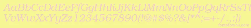 TexgyrebonumItalic Font – Pink Fonts on Yellow Background