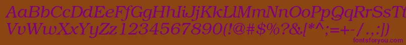 TexgyrebonumItalic Font – Purple Fonts on Brown Background