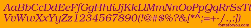 TexgyrebonumItalic Font – Purple Fonts on Orange Background