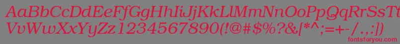 TexgyrebonumItalic Font – Red Fonts on Gray Background