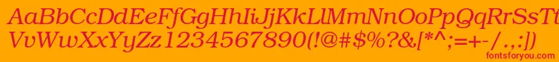 TexgyrebonumItalic-Schriftart – Rote Schriften auf orangefarbenem Hintergrund