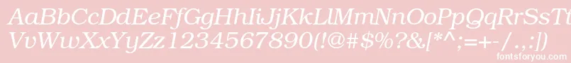 Fonte TexgyrebonumItalic – fontes brancas em um fundo rosa