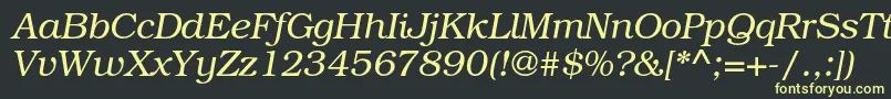 フォントTexgyrebonumItalic – 黒い背景に黄色の文字