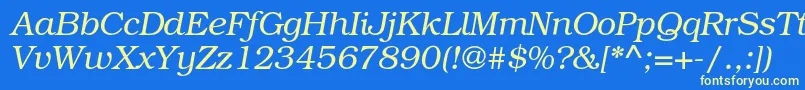 TexgyrebonumItalic Font – Yellow Fonts on Blue Background