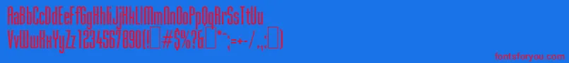 S750SansRegular Font – Red Fonts on Blue Background