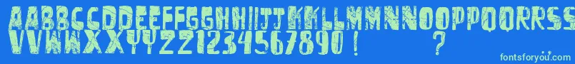 Vtksuntitled Font – Green Fonts on Blue Background