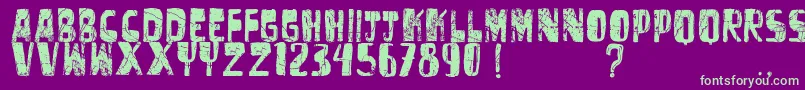 Vtksuntitled Font – Green Fonts on Purple Background