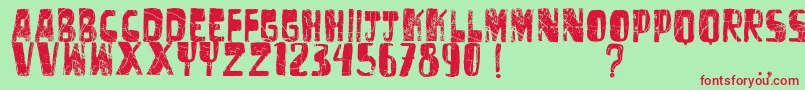 Vtksuntitled Font – Red Fonts on Green Background