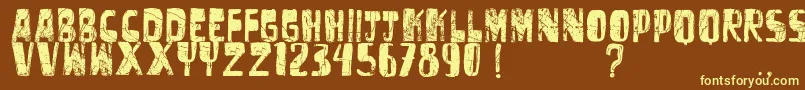 Vtksuntitled Font – Yellow Fonts on Brown Background