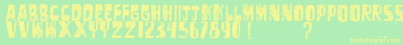 Vtksuntitled Font – Yellow Fonts on Green Background