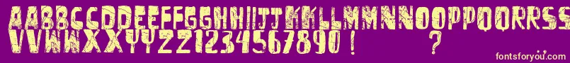 Vtksuntitled Font – Yellow Fonts on Purple Background