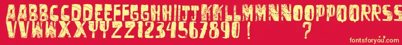 Vtksuntitled Font – Yellow Fonts on Red Background