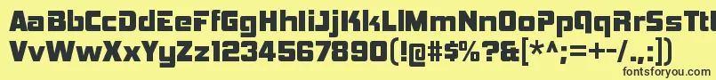 HemiheadhvRegular Font – Black Fonts on Yellow Background