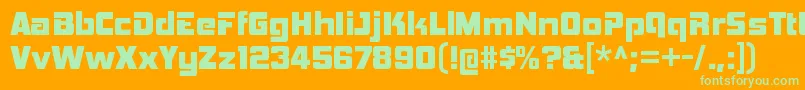 HemiheadhvRegular Font – Green Fonts on Orange Background